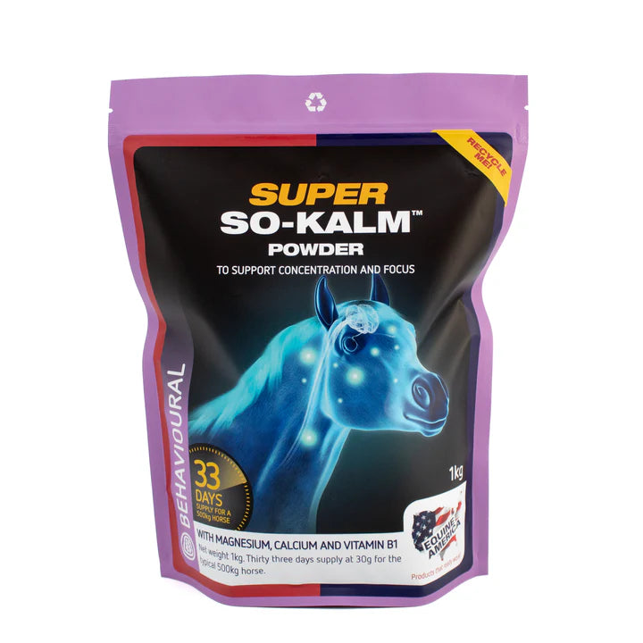 Equine America Super So Kalm Powder 1kg. Horse Calmer With Magnesium & Calcium