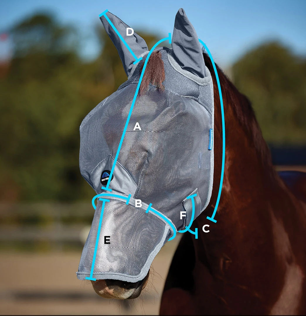 WeatherBeeta ComFiTec Durable Mesh Fly Mask With Ears, 2 Colours, UV Protection