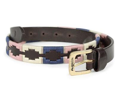 Picture of Shires Aubrion Drover Skinny Polo Belt in Pink/Natural/Navy