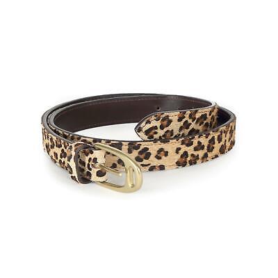 Picture of Shires Aubrion 25mm Width Natural Cow Hair Leather Skinny Belt - Leopard