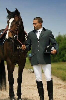 Picture of Ekkia Mens Equi Theme Competition Riding Jacket, Showing, Jumping.