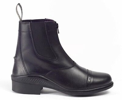 Picture of Brogini Tivoli Leather Front Zip Paddock Jodhpur Short Riding Boots Black Brown