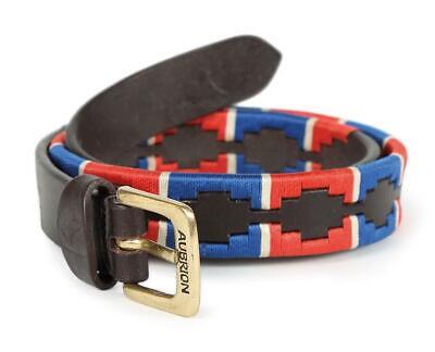 Picture of Shires Aubrion Drover Skinny Polo Belt in Navy/Red