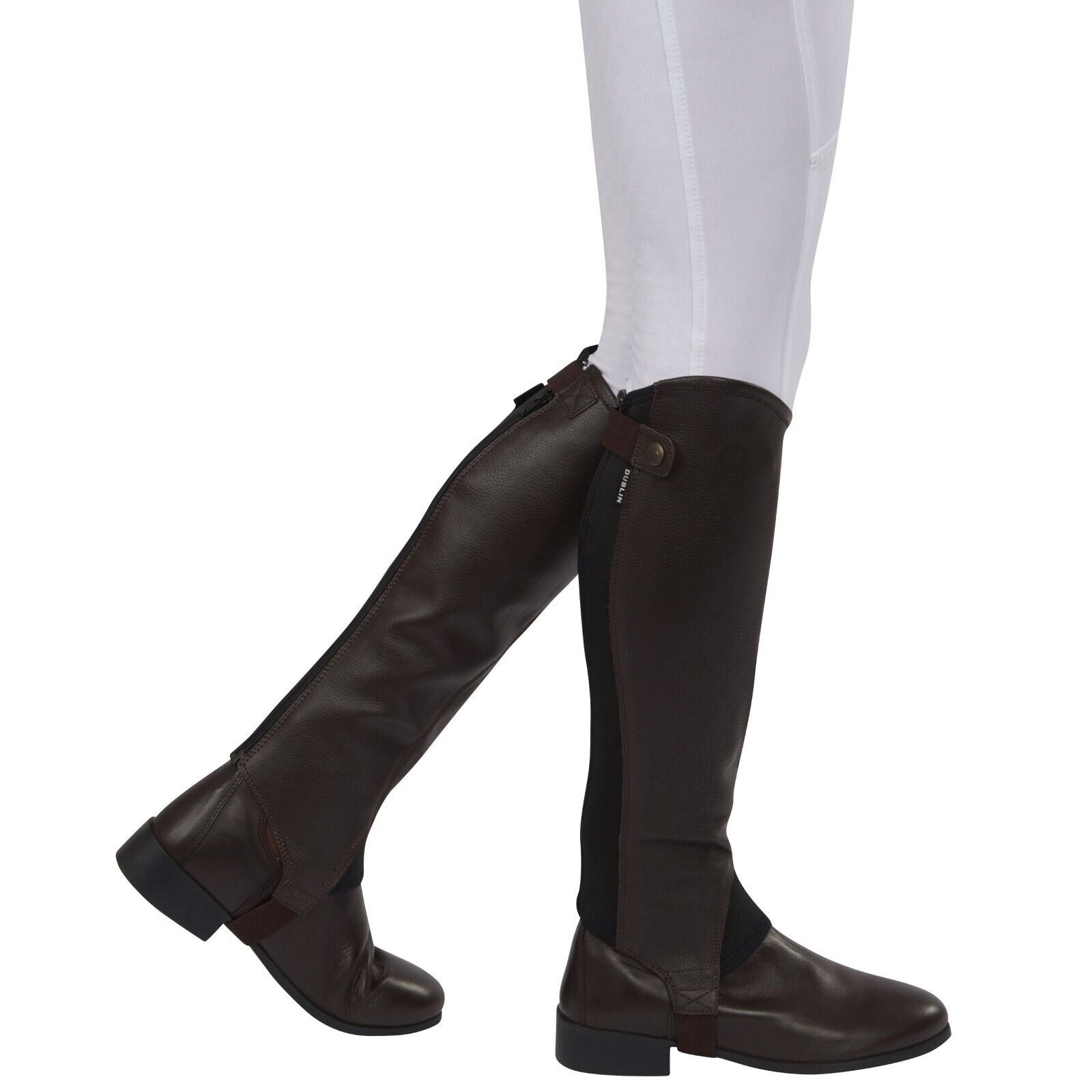 Picture of Dublin Adults Fusion Leather Half Chaps, Black or Brown, 5 Sizes,