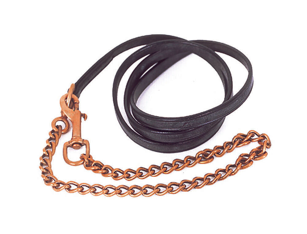Picture of Heritage English 1/2 inch Leather Lead And Chain | Black or Havana