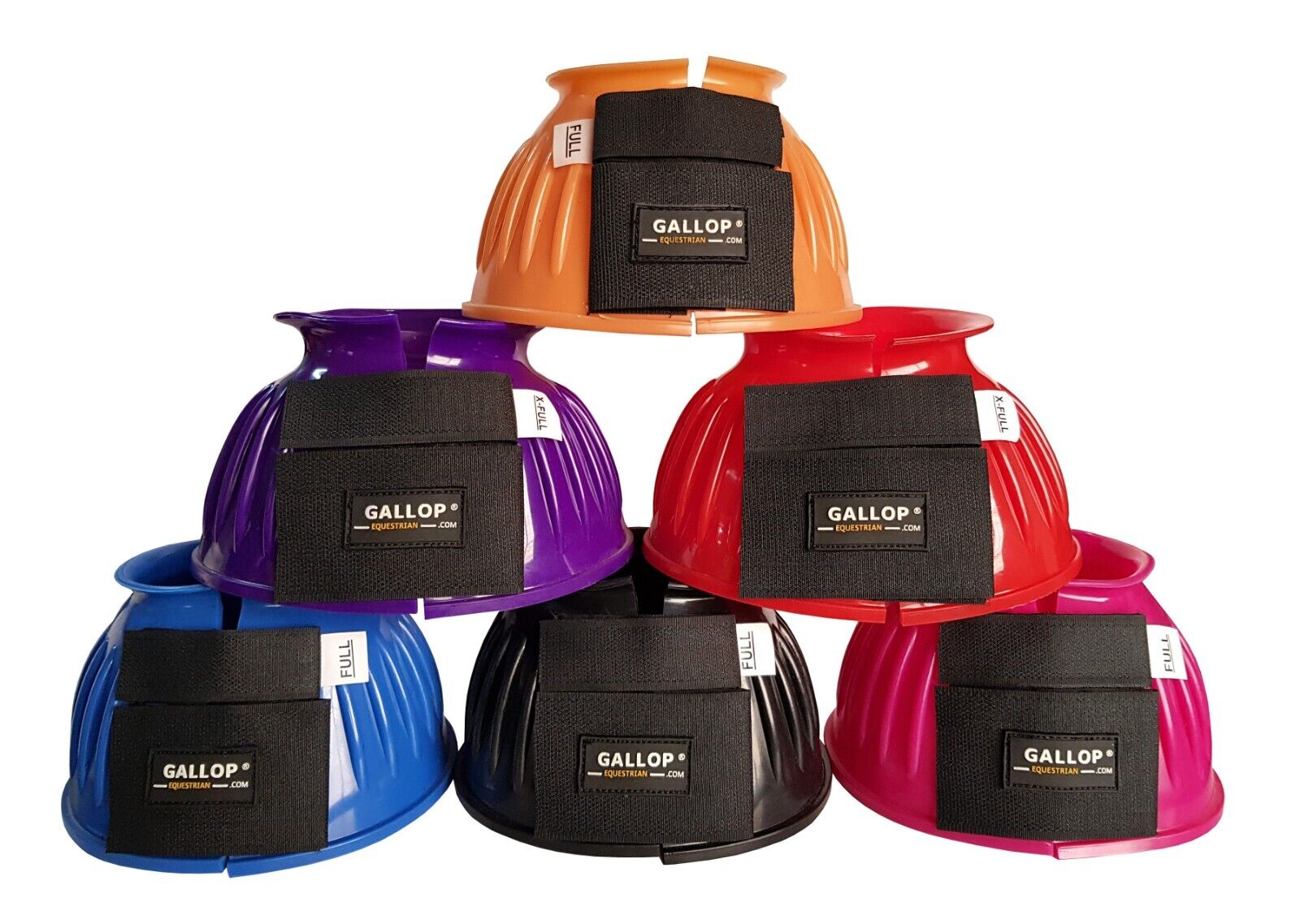 Picture of Gallop Double Taped PVC Ribbed Over Reach Boots, 7 Colours, 4 Sizes.