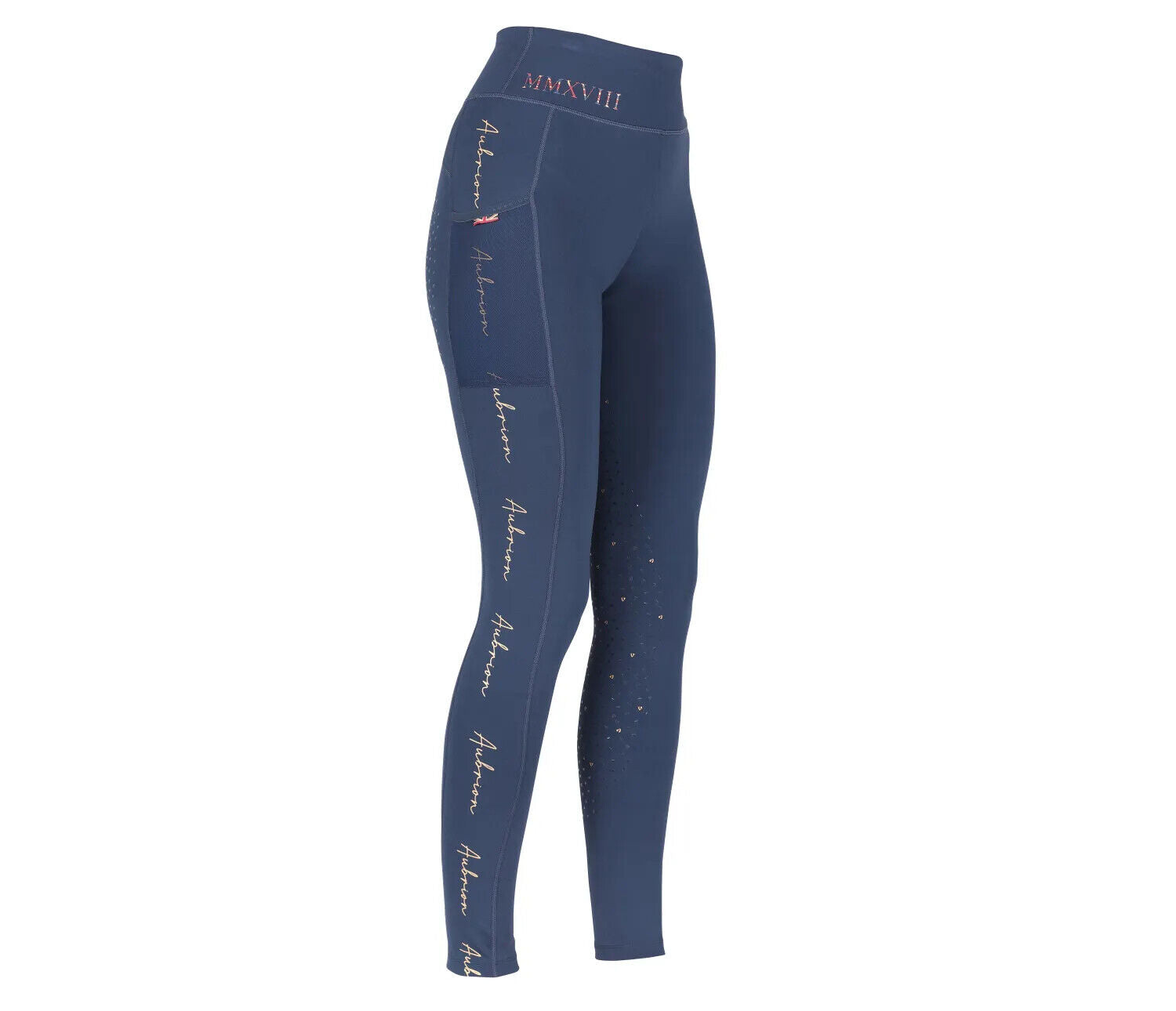 Picture of Shires Aubrion Team Rhythm Riding Tights - Young Rider |  Navy | Age 7-14yrs