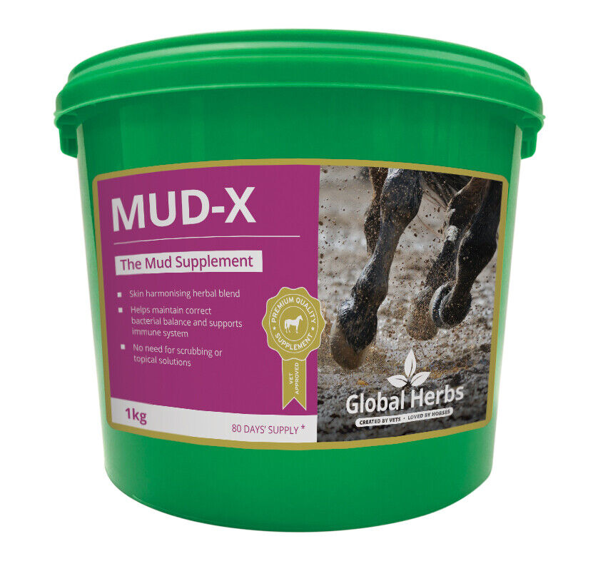 Picture of Global Herbs Mud-X, 1kg Tub,  Mud Fever Skin Balance Horse Feed Supplement