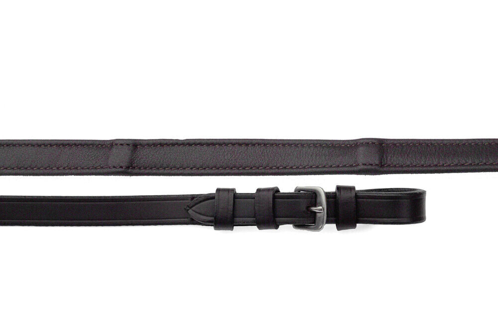 Picture of Rhinegold Softee Leather Wrapped Reins | Black or Havana | 54" x 5/8",58" x 5/8"