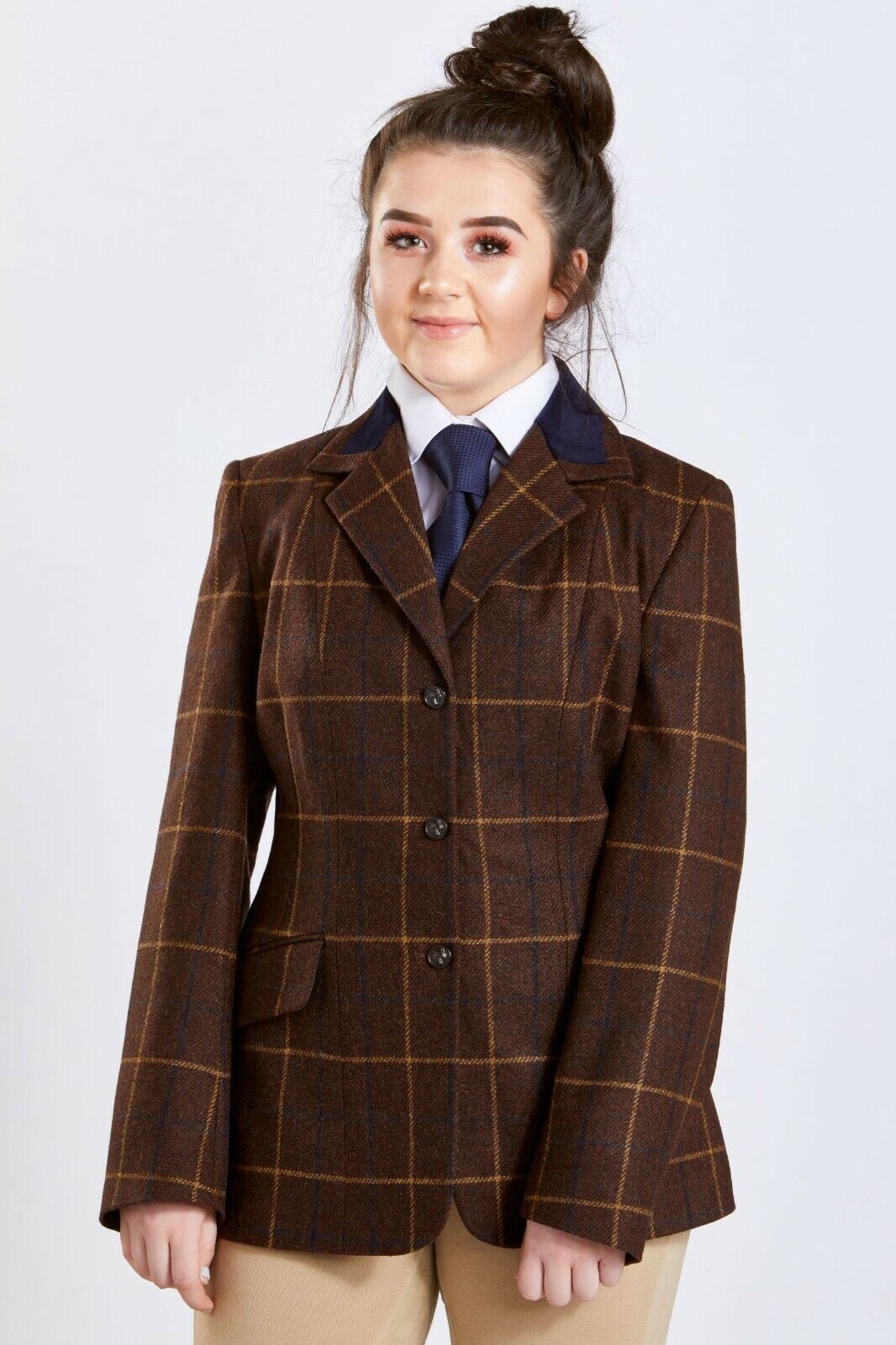 Picture of FireFoot Fewston Kids Tweed Riding Hacking Jacket Showing, Maids/Child Sizes