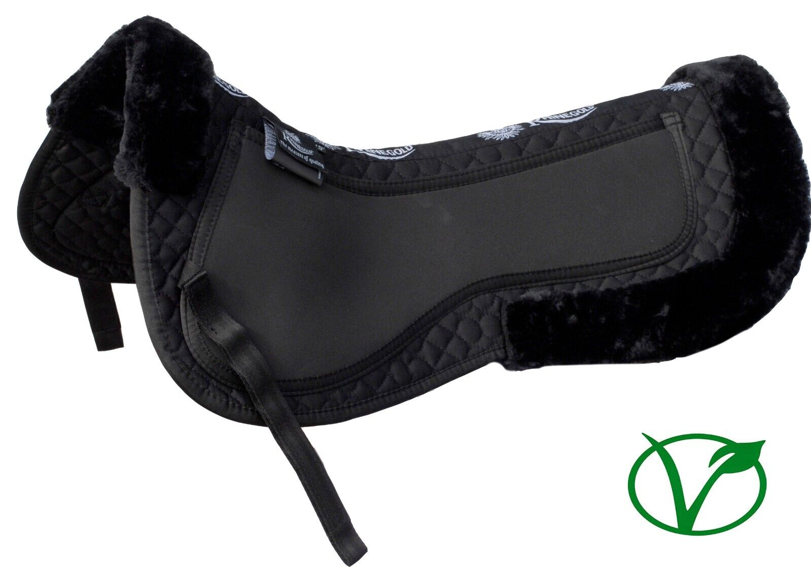 Picture of Rhinegold Interchangeable Trimmed Half Pad | Black | Pony, Cob, Full