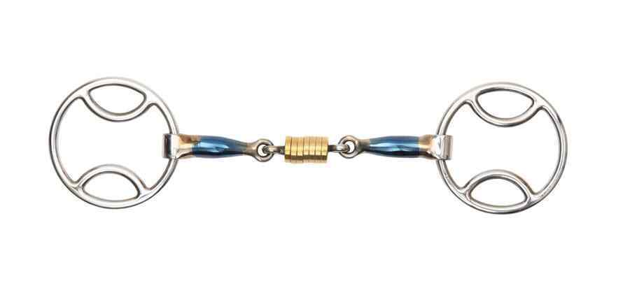 Picture of Shires Bevel Snaffle Bit With Roller Link | Blue Sweet Iron | 3 Sizes