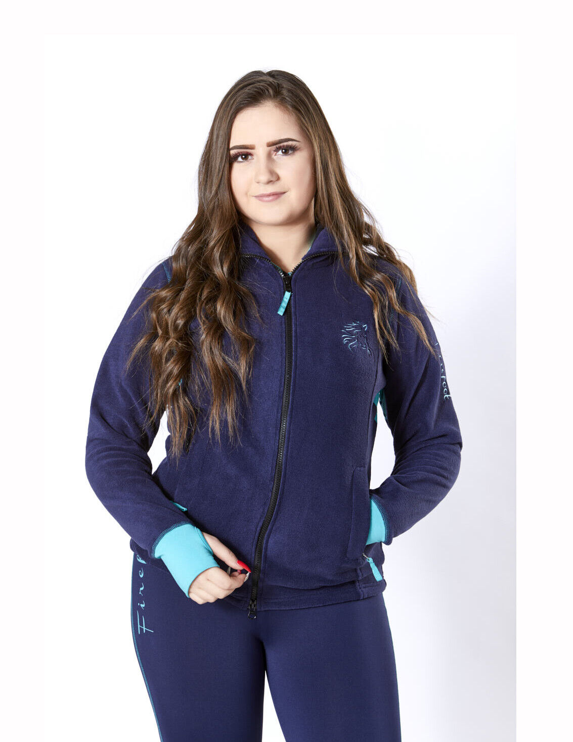 Picture of Firefoot Childs / Kids Thackley Fleece Jacket, Navy/Teal