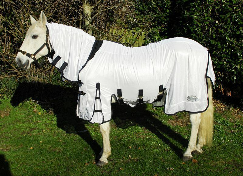 Picture of Rhinegold Savanna Fly Rug Combo Full Neck Horse/Pony Rug, in White or Zebra
