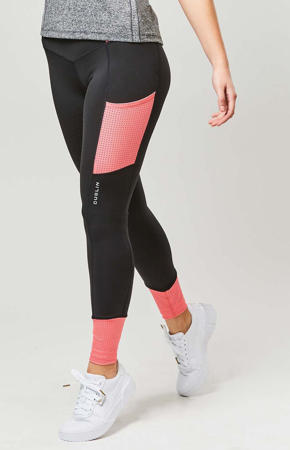 Picture of Dublin Riding Tights Power  Performance Mid Rise Colour Block, Girls, 3 Colours