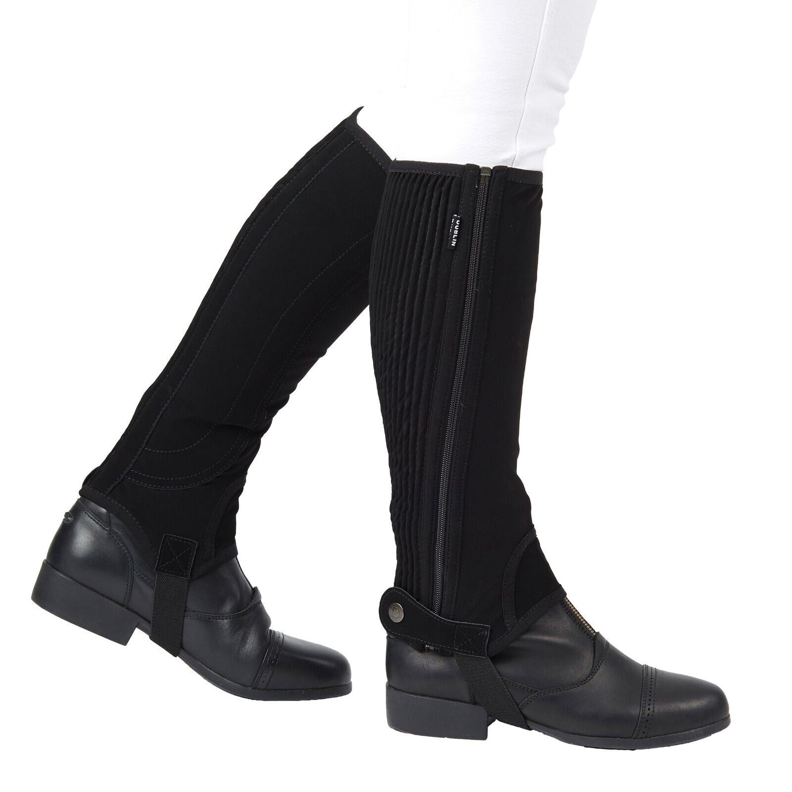 Picture of Dublin Easy-Care Riding Half Chaps, Black or Brown, Adult & Child Sizes,
