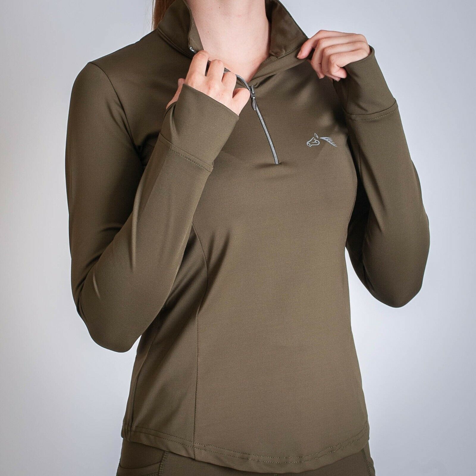Picture of Gallop Long Sleeved Zipped Neck Riding Top Breathable Base Layer 8 Colours