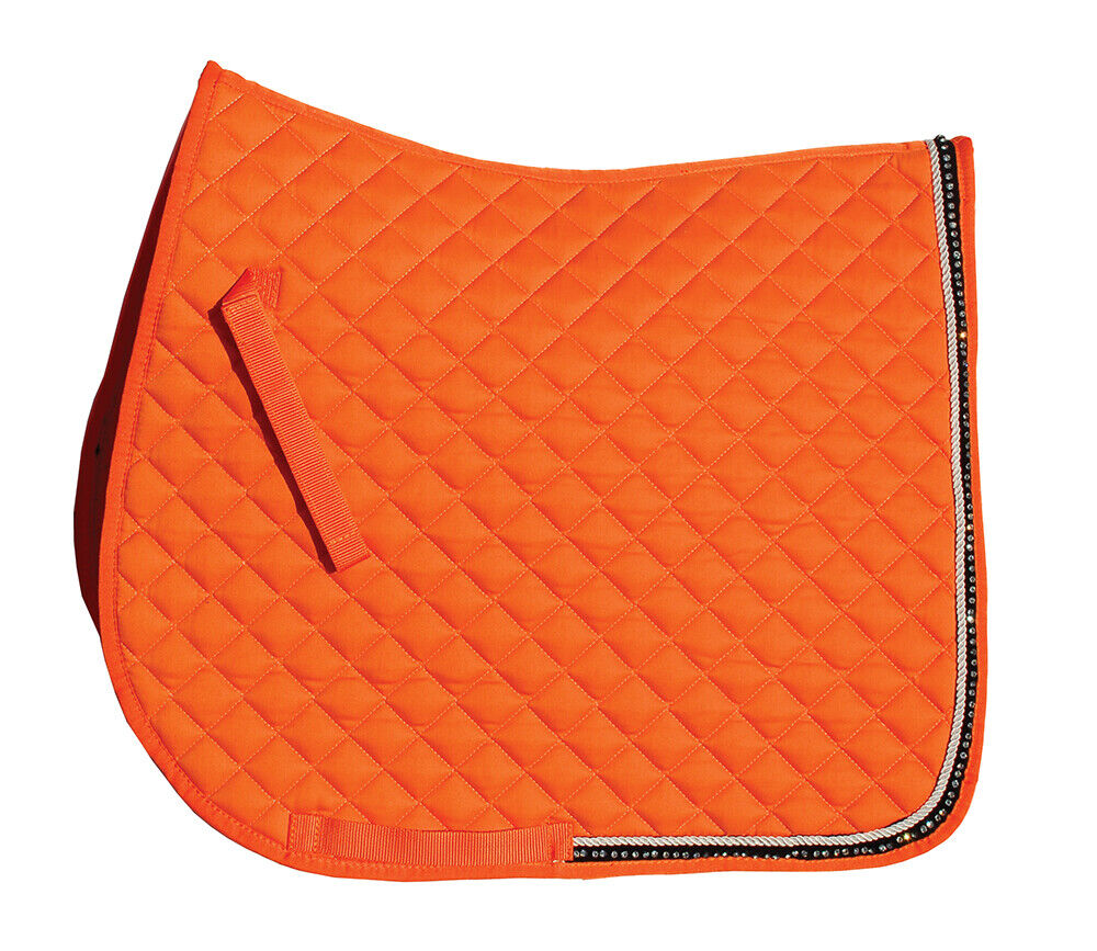 Picture of Rhinegold Elite Diamante Trimmed Saddlecloth | Pony,Cob,Full,| 9 Colours