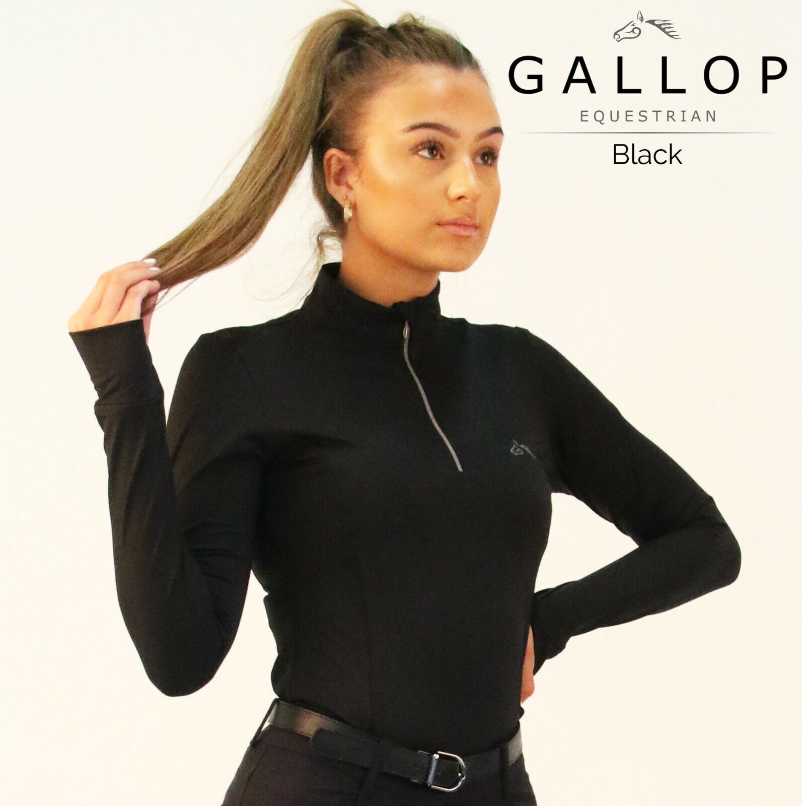 Picture of Gallop Long Sleeved Zipped Neck Riding Top Breathable Base Layer 8 Colours