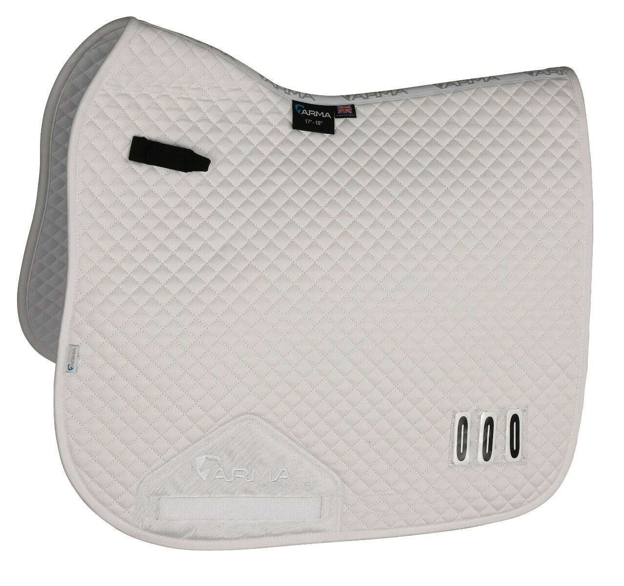 Picture of Shires Arma Numbered Dressage Saddlecloth | White | Size 17"-18" | Ultra Dri