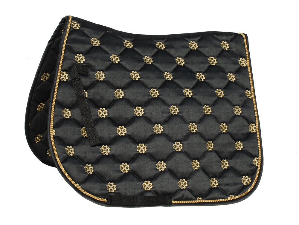 Picture of Rhinegold Lucky Clover Satin Saddlecloth | Saddlepad | 5 Colours | Pony Cob Full