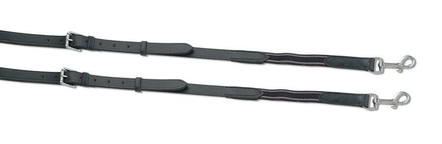Picture of Shires Velociti Gara Leather And Elastic Side Reins - Black