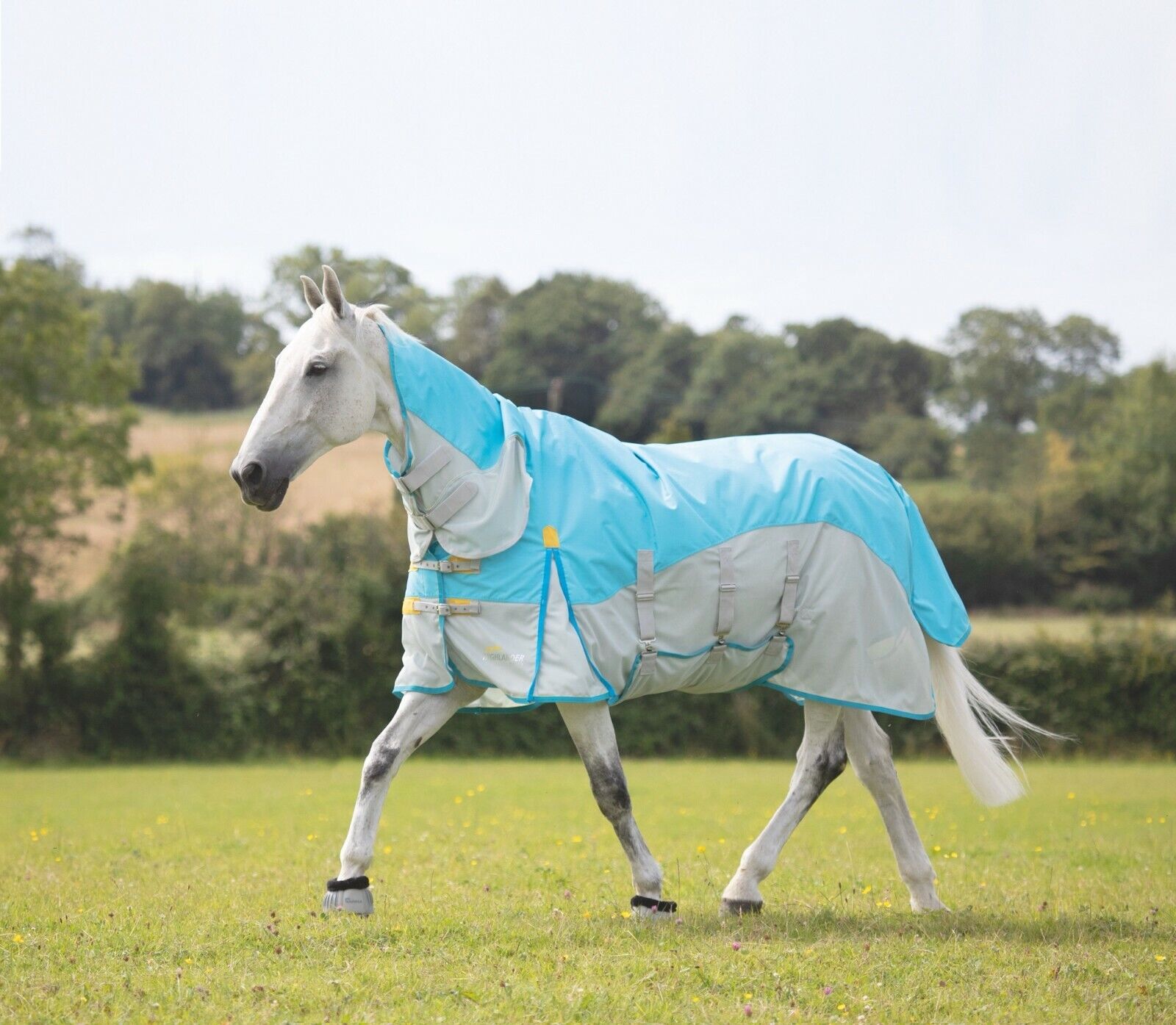 Picture of Shires  Highlander Plus Waterproof Full Neck Combo Fly Horse Rug | 90% UV Block