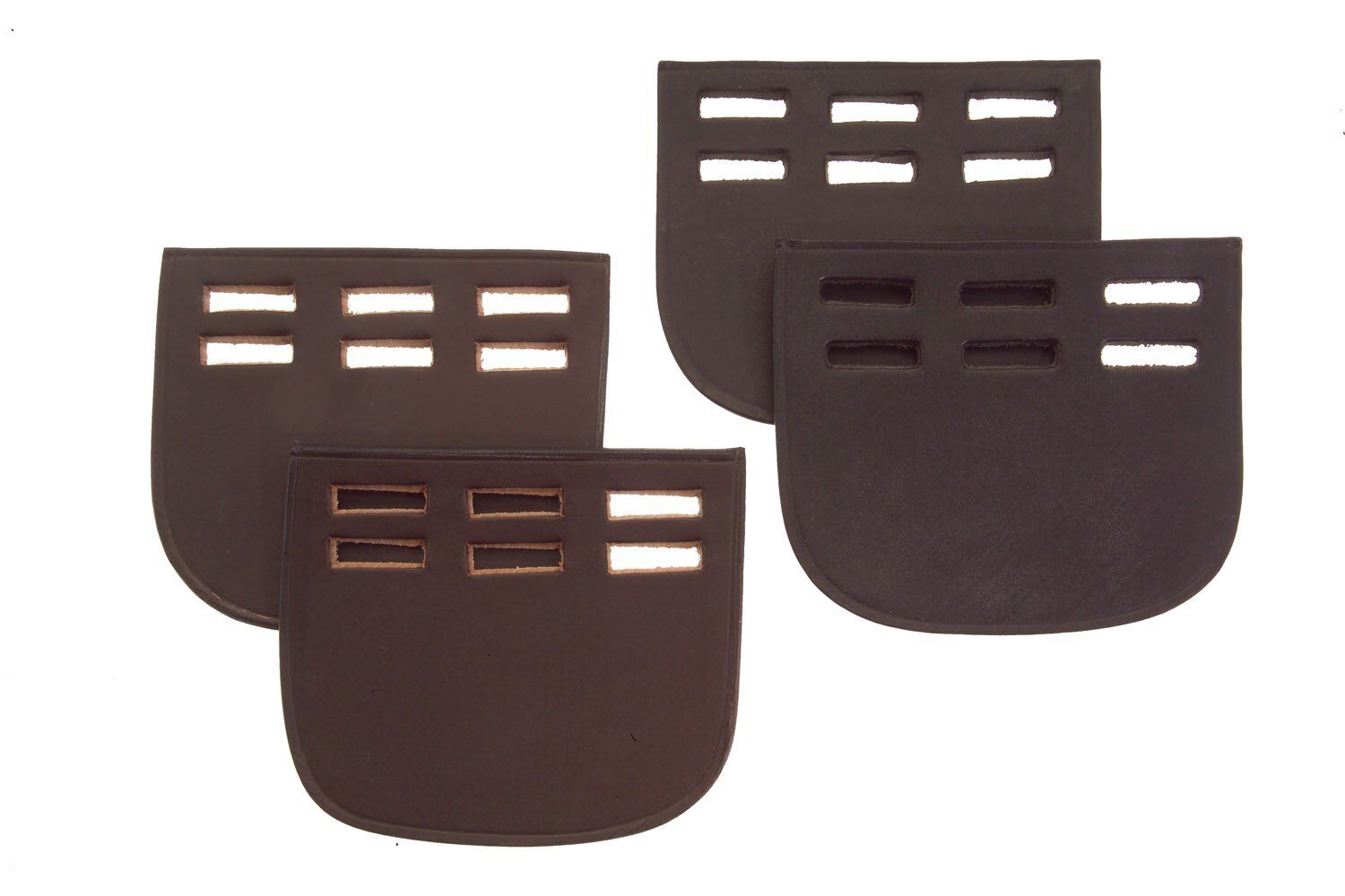 Picture of Heritage Saddlery English Leather Girth Buckle Guards, Three Slot | Black/Havana