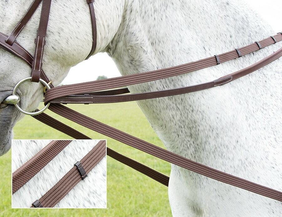Picture of Shires Cotton Web Draw Reins | Training Aids | Black or Brown