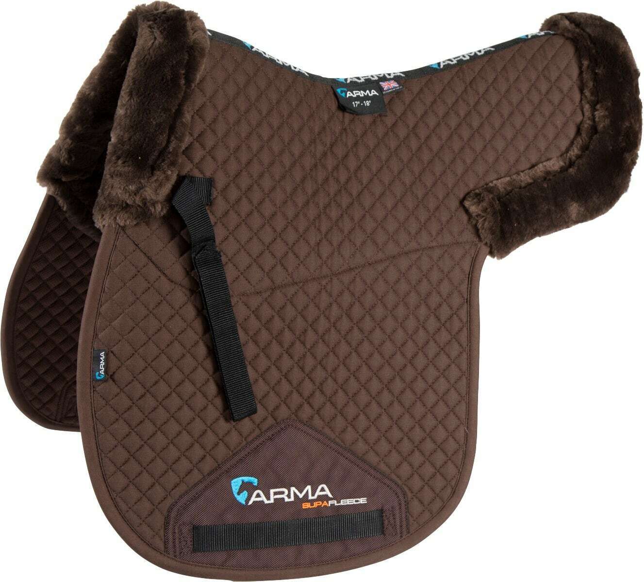 Picture of Shires Arma Supafleece Saddle Numnah | Black Brown Natural | 3 sizes.