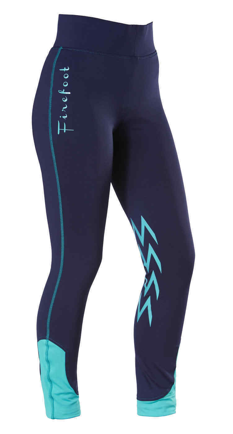 Picture of FireFoot Ripon Childs / Kids Fleece Lined Horse Riding Breeches,  Navy/Teal