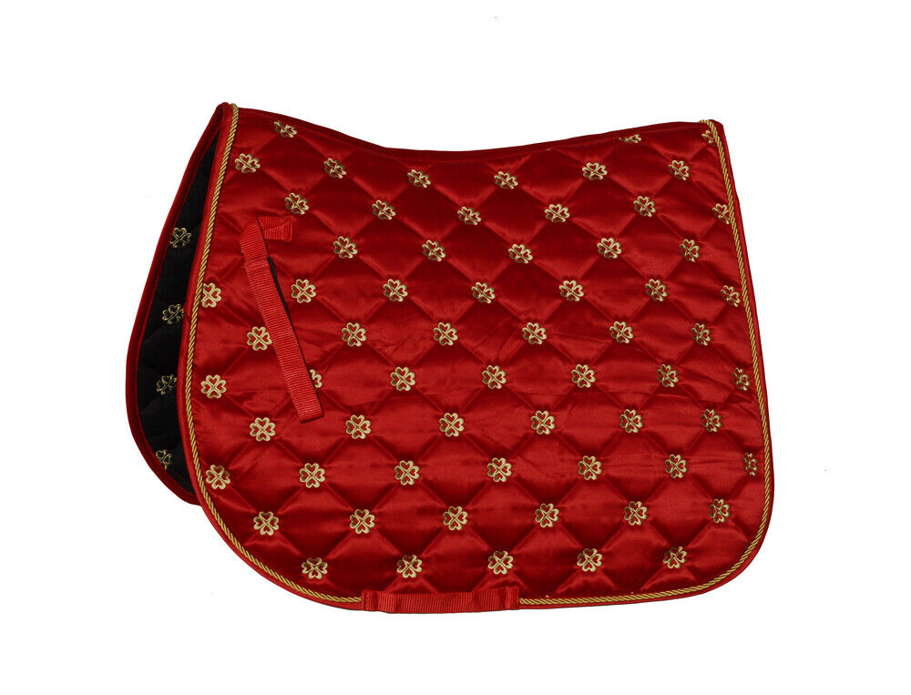 Picture of Rhinegold Lucky Clover Satin Saddlecloth | Saddlepad | 5 Colours | Pony Cob Full