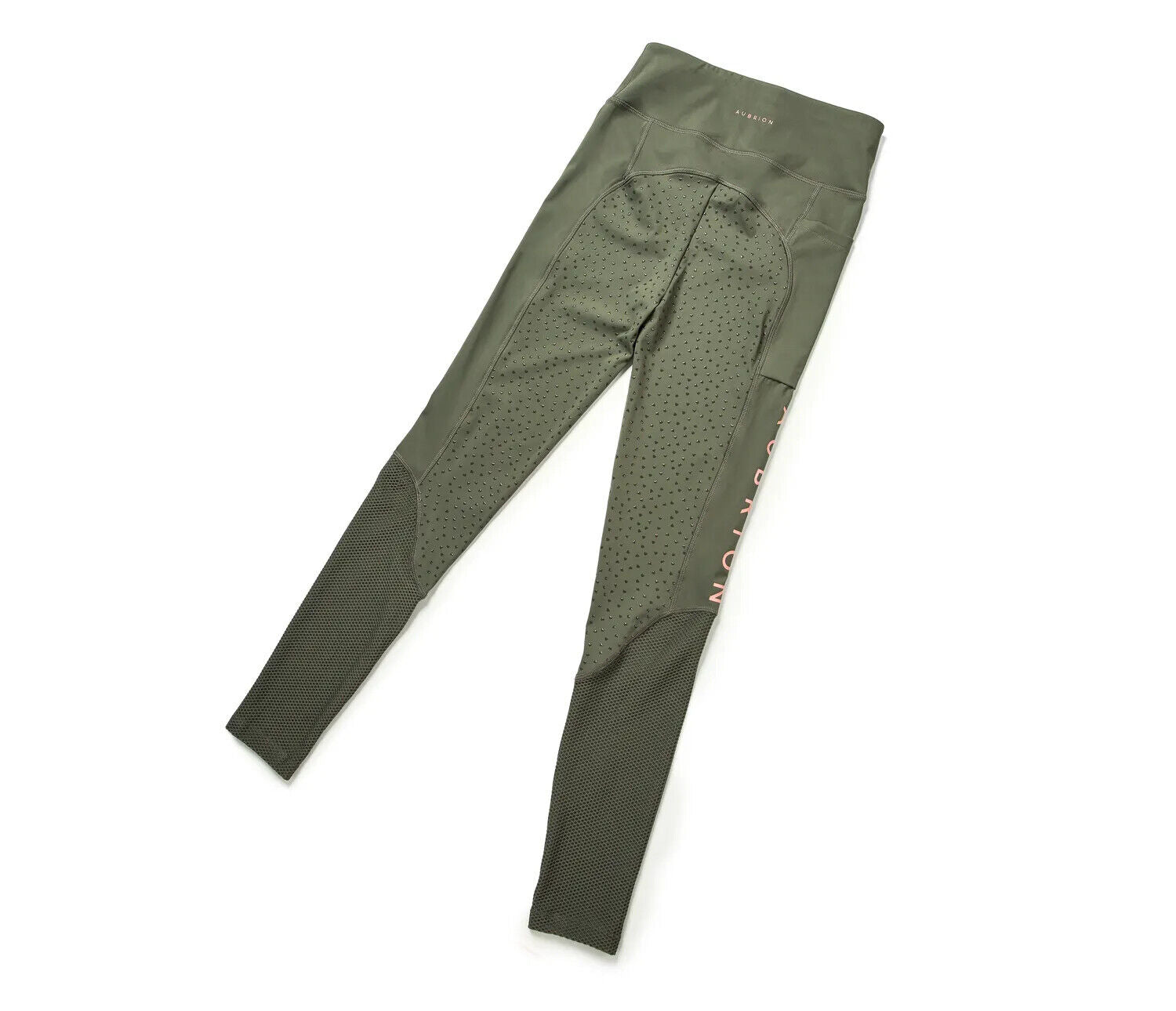 Picture of Shires Aubrion Rhythm Mesh Riding Tights - Young Rider | Olive, Navy | Age 7-16