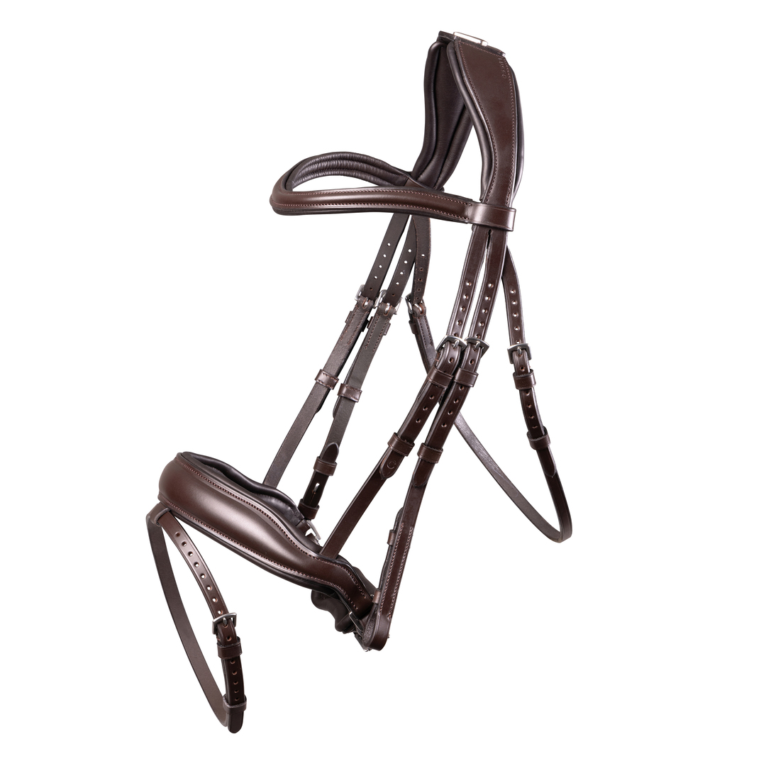 Picture of Bridle, Shires Velociti Lusso Dressage Flash Bridle, Black, Havana, 3 Sizes