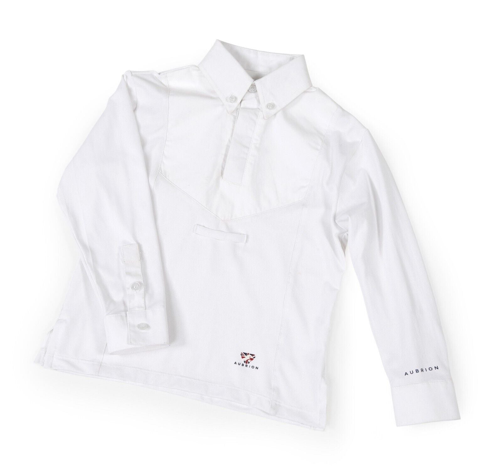 Picture of Shires Aubrion Childs Long Sleeved Tie Shirt | Childs Age 3-14yrs, White/Yellow