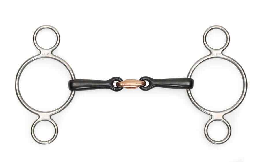 Picture of Shires Two Ring Black Sweet Iron Gag Bit | Horse Bit | Sweet Iron | 4 Sizes