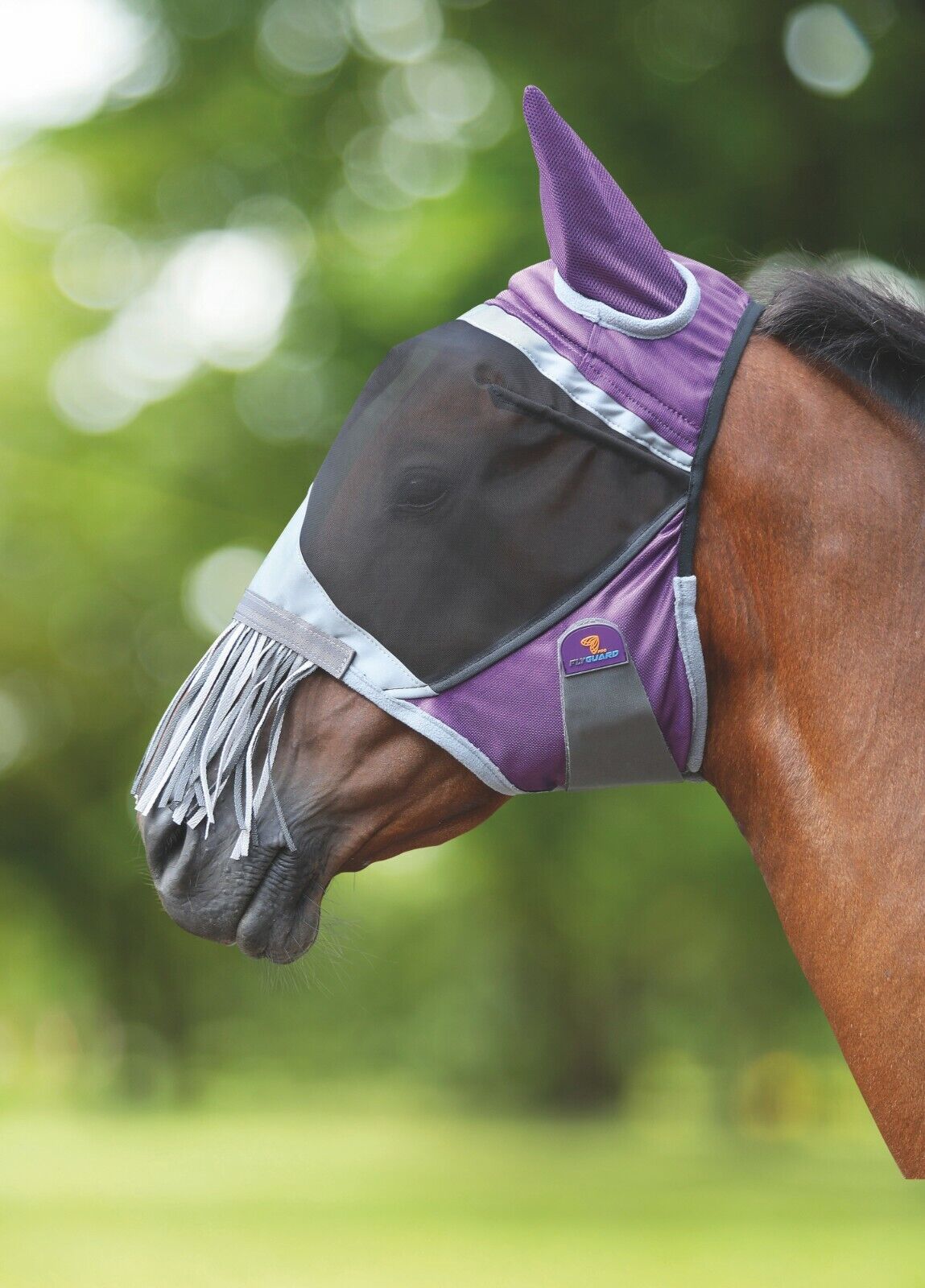 Picture of Shires Flyguard Deluxe Horse/Pony Fly Mask With Nose Fringe, UV Protection