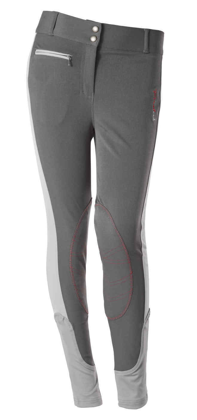 Picture of Firefoot Ladies Rawdon Contrast Horse Riding Breeches, Charcoal/Grey