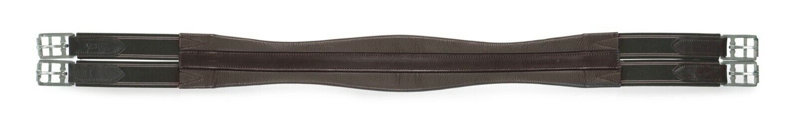 Picture of Shires Velociti Gara Leather Atherstone Girth with Elastic | Black, Havana,