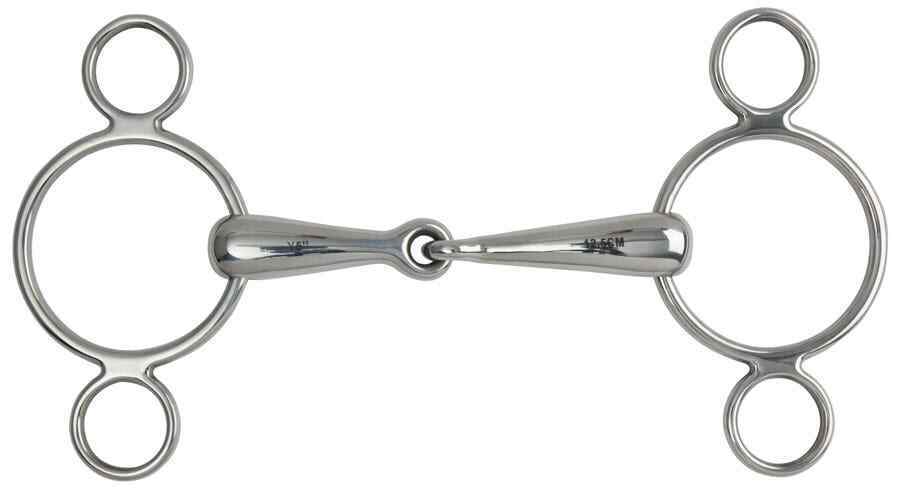 Picture of Shires Hollow Mouth Two Ring Gag | Horse Bit | Stainless Steel | 4 Sizes