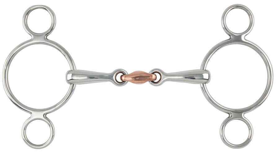 Picture of Shires Two Ring Copper Lozenge | Horse Bit  | Stainless Steel | 4 Sizes