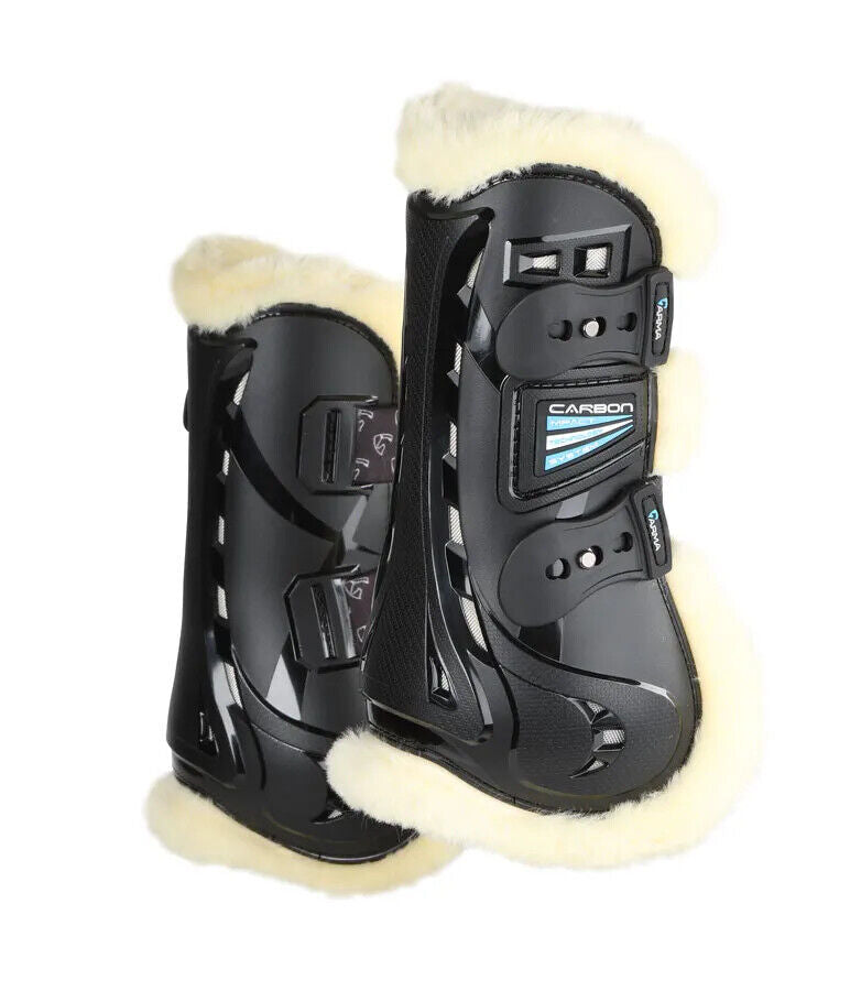 Picture of Shires ARMA Carbon SupaFleece Tendon Boots | Black / Brown | Cob / Full