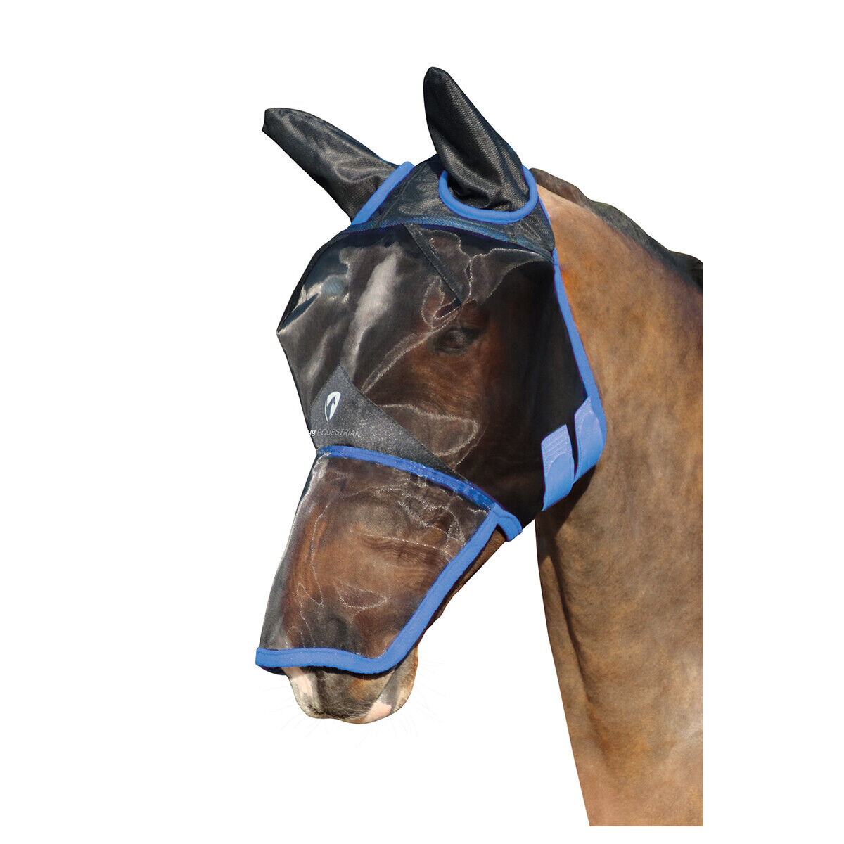 Picture of Fly Mask | Hy Equestrian Horse / Pony Mesh Full Fly Mask with Ears and Nose.