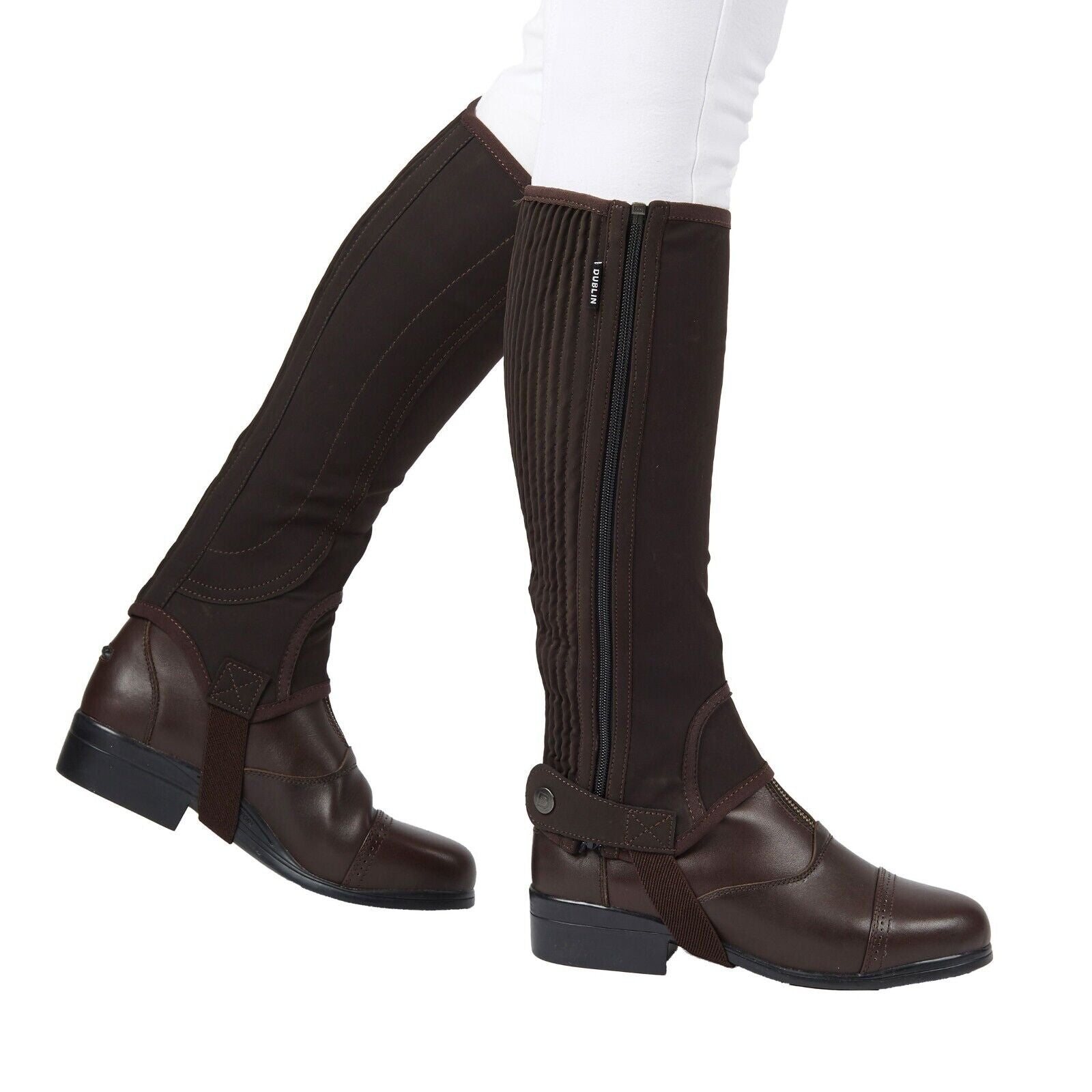 Picture of Dublin Easy-Care Riding Half Chaps, Black or Brown, Adult & Child Sizes,