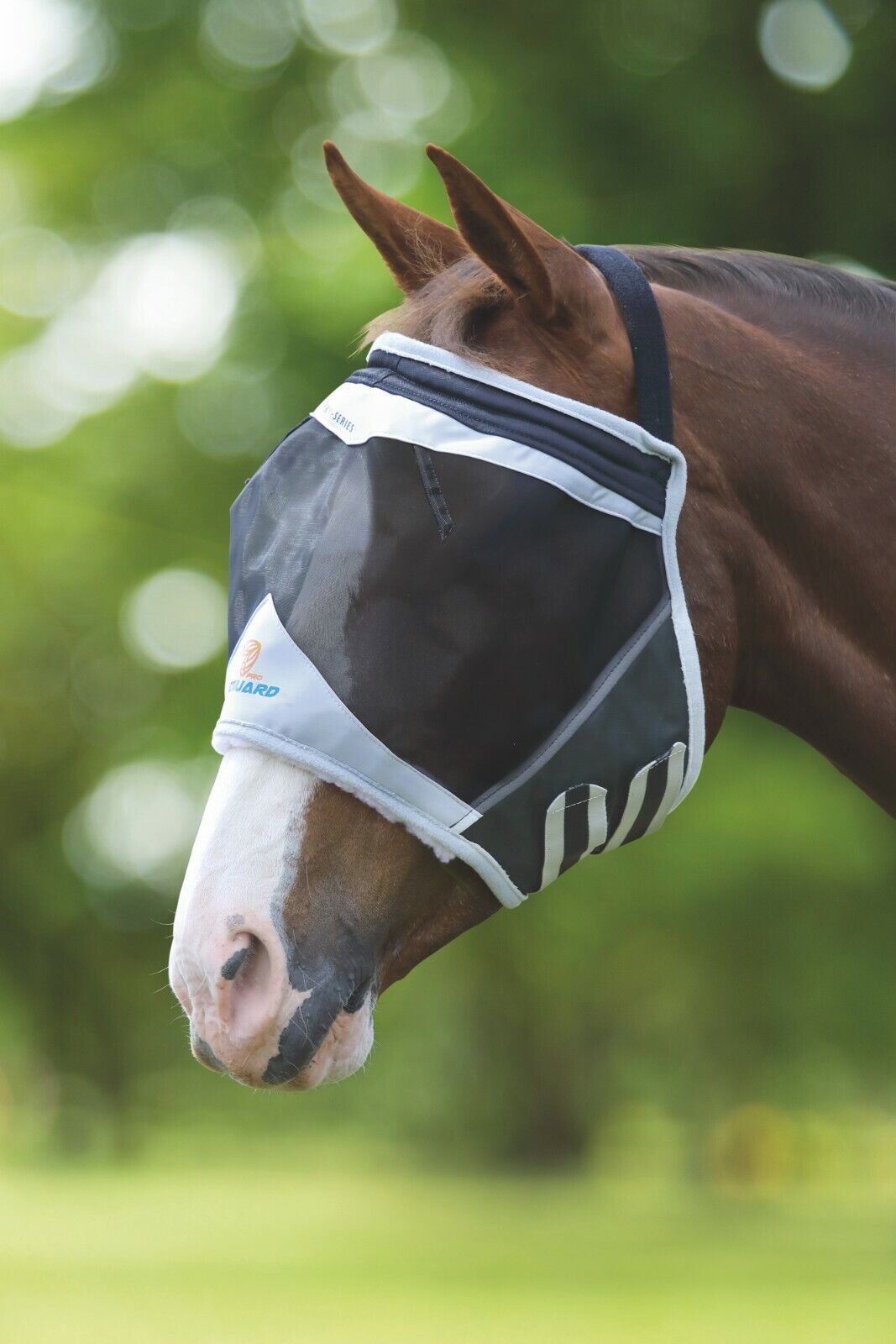 Picture of Shires Flyguard Fine Mesh Earless Horse/Pony Fly Mask , UV Protection,