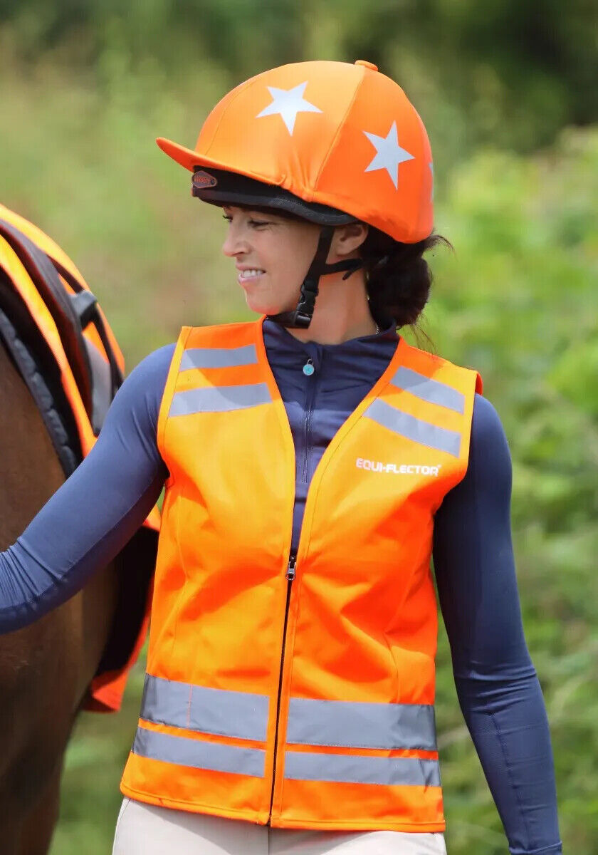 Picture of Shires EQUI-FLECTOR Horse Riding Safety Vest Hi Vis Tabard | Yellow, Orange
