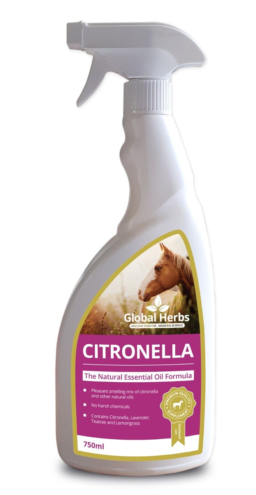 Picture of Global Herbs Horse Citronella Spray, 750ml, Essential Oils, Soothe Insect Bites