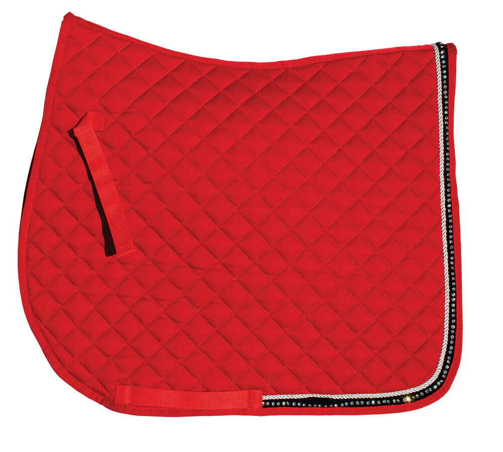 Picture of Rhinegold Elite Diamante Trimmed Saddlecloth | Pony,Cob,Full,| 9 Colours