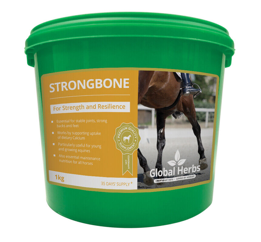 Picture of Global Herbs StrongBone, 1kg Tub, For Strong Joints, Horse Feed Supplement
