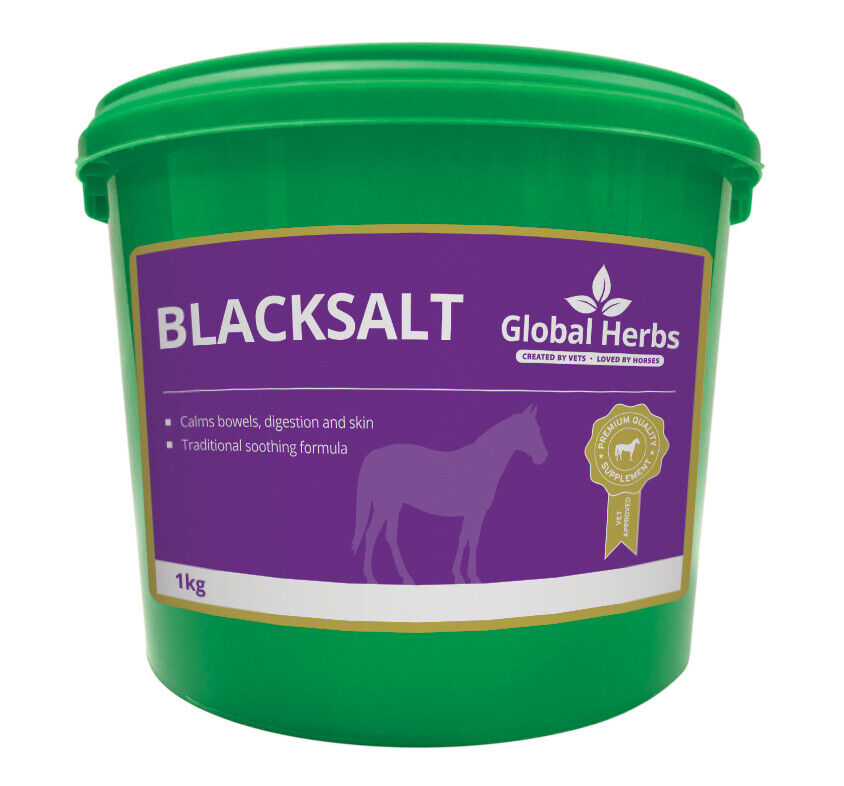 Picture of Global Herbs Black Salt, Calming Horse Supplement, Digestion, Skin, 2kg Tub